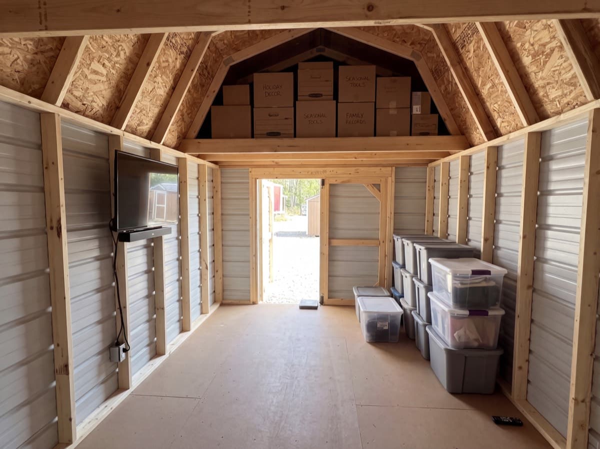 Shed interior